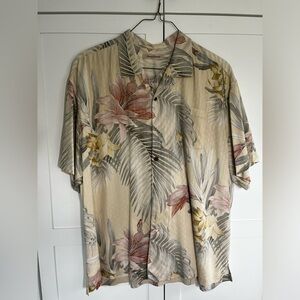Beige Tommy Bahama Floral Print Button-Up XXL